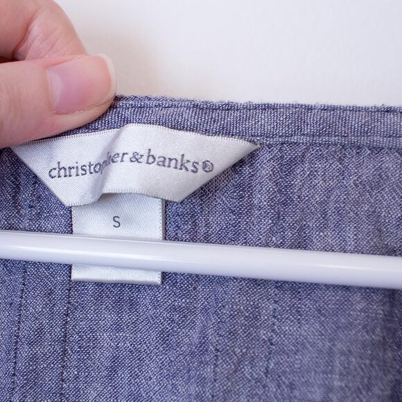 Boho VTG Linen Shirt Rugged Stitch Oversized Top C&B Lagenlook S | Soft Summer - Picture 6 of 8